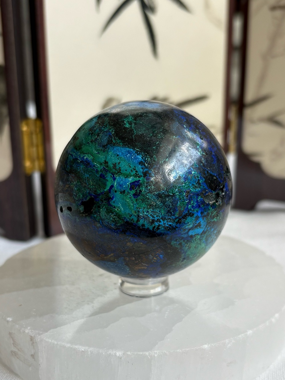 Azurite and malachite sphere - Picture 4 of 7